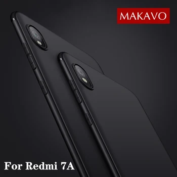 MAKAVO For Xiaomi Redmi 8A Sag Fuld Beskyttelse, Blød Silikone Slank Mat Cover Til Xiaomi Redmi 7A Redmi 8A Telefonen Tilfælde
