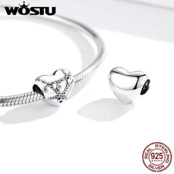 WOSTU Heart Lock Perler 925 Sterling Sølv Kærlighed Lock Charm passer Oprindelige Charme Armbånd DIY Smykker at Gøre CQC1538