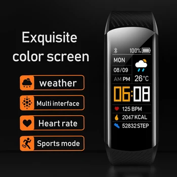 C5S Nyt, Smart Ur Mænd Kvinder pulsmåler Blodtryk Fitness Tracker smart armbånd Sport ur til ios android