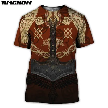 Viking symbol - odin Tatoveringer 3D Printet mænd t-shirt Harajuku Mode kortærmet skjorte sommeren streetwear t-shirt Unisex toppe 01