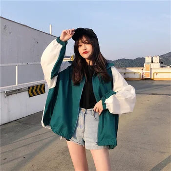 Jakker Kvinder Trendy Fritid koreansk Stil Alle-match Harajuku Trykt Dame Tøj Simpel Frakke Kvindelige Studerende Streetwear Ny
