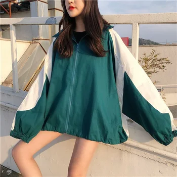 Jakker Kvinder Trendy Fritid koreansk Stil Alle-match Harajuku Trykt Dame Tøj Simpel Frakke Kvindelige Studerende Streetwear Ny