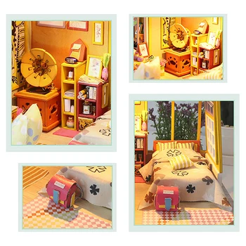 Diy Dukkehus Miniatures Kits Træ-Miniature Hus Kit Fødselsdag Gave Legetøj Til Børn Roombox Dukke Hus Møbler, Der Er Casa