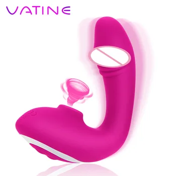 VATINE Klitoris Sugende Vibrator Sex Legetøj for Voksne Par Kvindelige G-Spot Skeden Brystvorten Stimulator Vibrerende Dildo