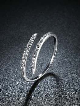 INALIS 925 Sterling Sølv Justerbar Ring For Kvinder Østrig Med Krystal Zircon Ring Party Fine Smykker Gave af Den Nye Notering