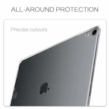 Case til Ny iPad Pro 12.9 2018 3th Bløde Fleksible Kofanger Clear TPU Gummi Tilbage Cover Beskytter iPad 12.9/2017 tilfælde capa