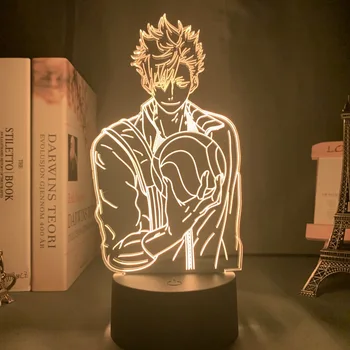 3d-Illusion Lys Kageyama Tobio Haikyuu Hinata Shoyo Sugawara Koushi Tanaka Ryunosuke Figur Animationsfilm Lampe til soveværelset Lightings