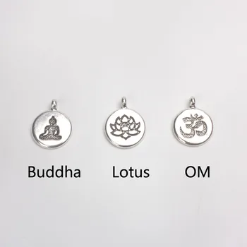 108 Mala Labradorit Med Lotus OM Buddha Charme Yoga Armbånd Eller Halskæde Naturlige Sten Smykker Kvinder , Mand Armbånd