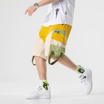 Harajuku Streetwear Sommeren Casual Shorts Mænd Bomuld Stor Lomme Mænds Shorts Knæet Længde Bermuda Korte Bukser til Mænd Sweatshorts