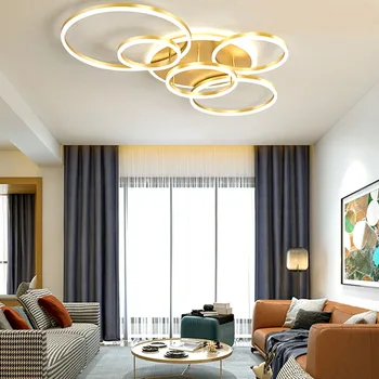 Moderne stue runde LED loft lampe golden soveværelse lysekrone restaurant lamp hotel belysning fabrikken direkte salg