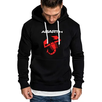 Hættetrøjer Mænd Abarth Bil Logo Print Sweatshirt Foråret Efteråret Mænd Hoodie hip hop harajuku Mode Casual Fleece Hoody træningsdragt