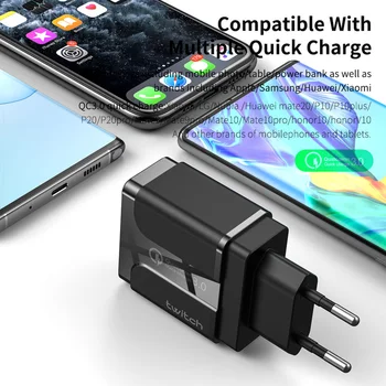 Ryk 18W 4 USB Oplader 3A Hurtig Opladning 3.0 Hurtig Opladning af Mobiltelefon Oplader Til iPhone 11 Xiaomi Samsung Rejse Oplader