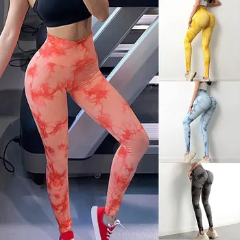 2020 Kvinder Tie Dye Trænings-Og Leggings Problemfri Sexet Boble Butt Leggings Kvinder Træning Bukser Trykt Fitnesscenter Kvindelige Leggins