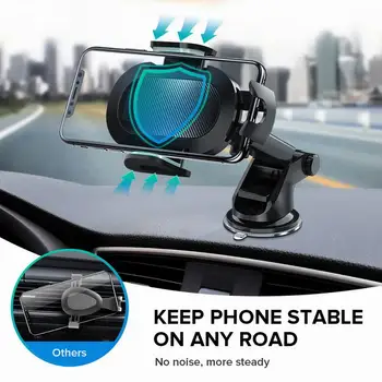 Telefonholder Car Mount Phone Holder 360° Roterbare og Justerbare Forruden Telefon Beslag justerbar carbon fiber Dovne beslag