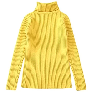 TONGMAO børnetøj Forår og Efterår piger turtleneck sweater børns pullover sweater Solid farve bunden Toppe