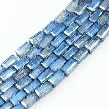 48pcs Lange Firkantede Form Glas Løse Perler 6*12mm Østrigske Krystal Perler DIY For Kvinder Halskæde & Armbånd Engros