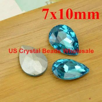 Gratis forsendelse! Engros 7x10mm 100pcs/masse vand drop form crystal fancy sten glas bling 17 farve F4501-4517
