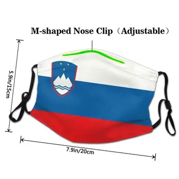 Flag Slovenien Åndbar Ansigtsmaske Unisex Maske Anti Haze Støvtæt Beskyttelse Cover Respirator Munden Dæmpe