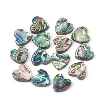 10stk Hjerte Dråbe Form Farverige abaloneskal/Paua Shell Perler til gør det selv Smykker at Gøre ,hul: 1mm