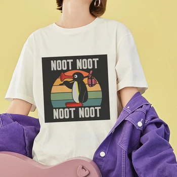 Toppe Kvinder 2020 Harajuku Vintage Æstetiske Kvinder T-shirt til Sommeren Afslappet Tshirt Vogue Noot Noot Print T-Shirt Ny Hvid Tee