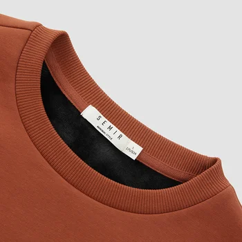 SEMIR Sweatshirt Mænd Efteråret Solid O-Neck Pullover 2020 Ny Plus Fløjl Tyk Toppe Mærke Drenge Tøj