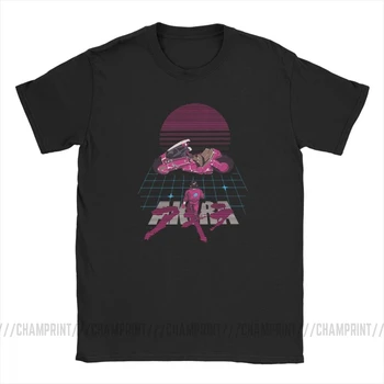 Synthwave Street Race T-Shirts til Mænd Akira Japansk Anime Vaporwave Tee Shirt Humoristisk Ren Bomuld T-Shirts Gave Idé Tøj
