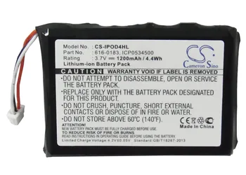 Cameron Sino 1200mAh Batteri til Apple iPOD 4th Generatio Foto U2 20GB Farve Display MA127 30GB M9829/En,616-0183