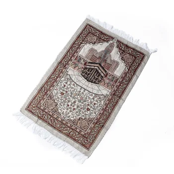 Vintage Moské Udskrivning Bomuld Bøn Mat Blomster Muslimske Islamiske Bøn Tæppe Rektangulære Tilbedelse Tæppe Meditation Pilgrimsrejse Blan