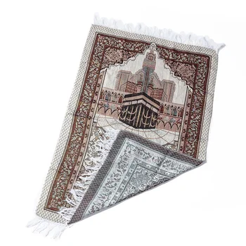 Vintage Moské Udskrivning Bomuld Bøn Mat Blomster Muslimske Islamiske Bøn Tæppe Rektangulære Tilbedelse Tæppe Meditation Pilgrimsrejse Blan