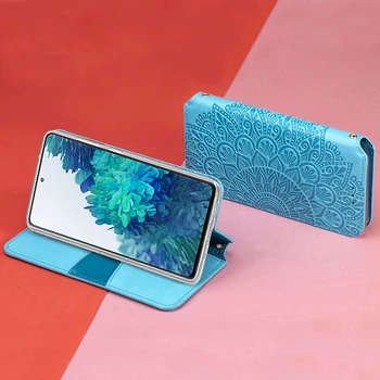 3D Flower Læder taske Til Samsung Galaxy S20 FE Note 10 Plus Ultra Magnet Flip Book Sag For Galaxi S20 FE Plus Wallet Cover