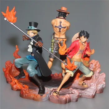 Et Stykke Figur 3pcs/set Anime Tre Brødre Ruffy Ace Sabo Japan PVC-Action Figurer, Samleobjekter Model Doll Legetøj
