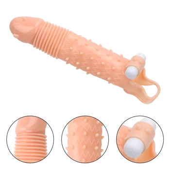 OLO Genanvendelige Penis Udvidelsen Kondomer Vibrerende Pik Ærme Extender Forsinket Sædafgang Erotisk sexlegetøj Til Mænd Voksen Produkter