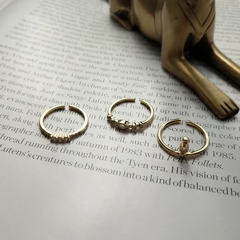 GHIDBK 925 Sterling Sølv Cubic Zirconia Stabelbare Ringe Til Kvinder Erklæring Åbne CZ Ringe Fine Lagdelte Ring Minimalistiske