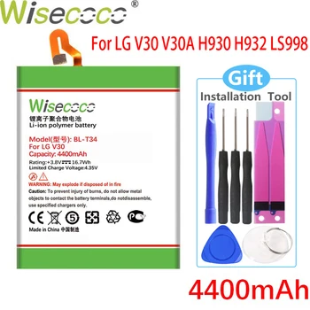 Wisecoco 4400mAh BL-T34 Batteri Til LG V30 V30A H930 H932 LS998 Telefon Høj Kvalitet Batteri+Tracking Nummer