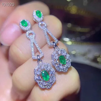 Hvid udsøgte grønne smaragd gemstone øreringe til skønhed sølv smykker pige fødselsdag jubilæum gave naturlige perle