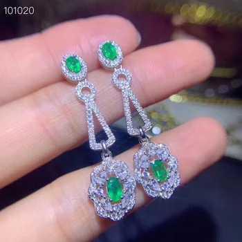 Hvid udsøgte grønne smaragd gemstone øreringe til skønhed sølv smykker pige fødselsdag jubilæum gave naturlige perle