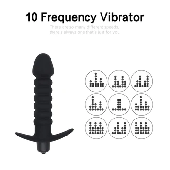 Vibrerende Anal Perler Butt Plug Silikone 10 Vibration Modes Anal Sex Legetøj Vandtæt Bullet Vibrator til Mænd, Kvinder og Par