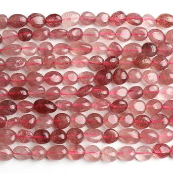 6-8mm Uregelmæssige Jordbær Kvarts Løse Perler Til smykkefremstilling-Armbånd, Halskæde 15inches Diy Smykker