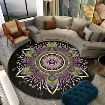 Farverige lys luksus etnisk stil mandala tæppe, køkken mat sofa, sofabord, soveværelse dekoration