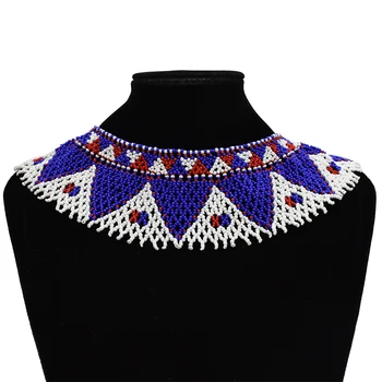 Afrikanske Flerfarvet Erklæring Choker Harpiks Perle Maasai Halskæde Øreringe Nigeria Egyptiske Boho Zulu Etniske Stammefolk Smykker Sæt
