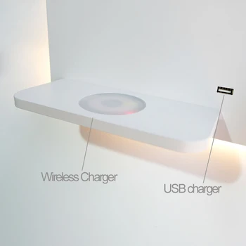 Hartisan Multi-funktion væglampe Enkelt Soveværelse Undersøgelse Hovedgærde Læsning væglampe Baggrundslys Belysning 5V USB Trådløse Oplader