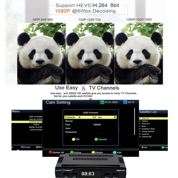 SATXTREM X800S Satellit-Modtager Decoder DVB-S2-TV Receptor for Europa Spanien Full HD FTA USB-Wifi FTA Digital TV-Tuner DVB-S2