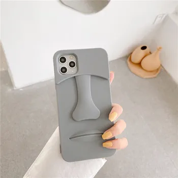 JAMULAR 3D Abstrakt Kunst Ansigt Phone Case For iPhone 7 X 11 Pro XS SE ANTAL I 2020 XR 8Plus Stødsikkert Silikone Fuld Dækning Søde Fundas