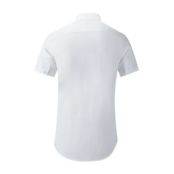 Mode Fluorescerende Brev Print Sommer Skjorte kortærmet Brand Business mandlige Bomuld Skjorter Plus størrelse M-4XL Camisas Toppe