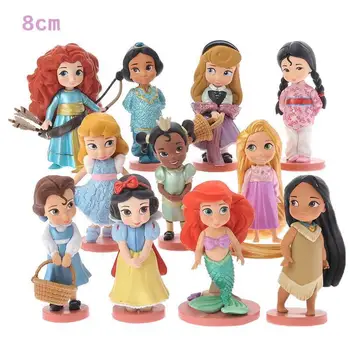11pcs Disney Figurer Prinsesse Askepot og Belle Havfrue Ariel Sofia Snow White Fe Klokkeblomst, Action Figurer, Disney Dukke 2DS06