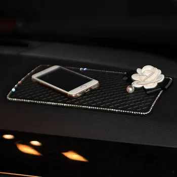 1STK 30x15cm Blomst Krystal Anti-Slip Pad Måtte til Mobiltelefon, mp4, GPS Silikone Bil Klistret Anti Slip Bil Charme anti slip mat