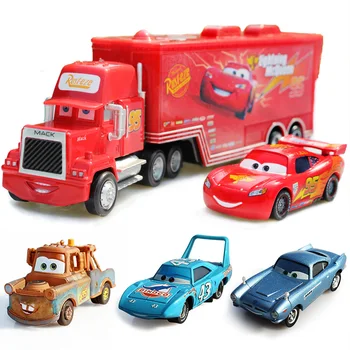 Disney Pixar Cars Legetøj Lynet McQueen Jackson Storm Onkel Mack Lastbil+Lille Bil 1:55 Diecast Model Bil For Børn Bedst Gaver