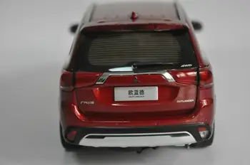 1:18 Diecast Model for Mitsubishi Outlander 2019 Red SUV Legering Toy Bil Miniature Samling