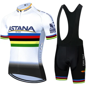 Cykling jersey ASTANA 2020 åndbar hurtig tør cykling tøj, Cykel-Sommer 20D Gel Pad cullotte ciclismo hombre