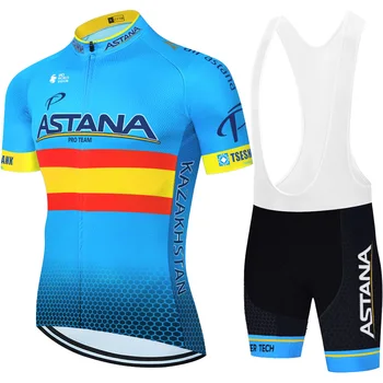 Cykling jersey ASTANA 2020 åndbar hurtig tør cykling tøj, Cykel-Sommer 20D Gel Pad cullotte ciclismo hombre